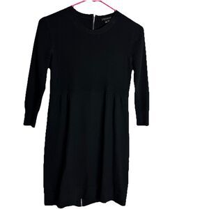 Theory Wool Long Sleeve Tunic Dress Back Full Zipper Ribbed Knit Women’s Size M